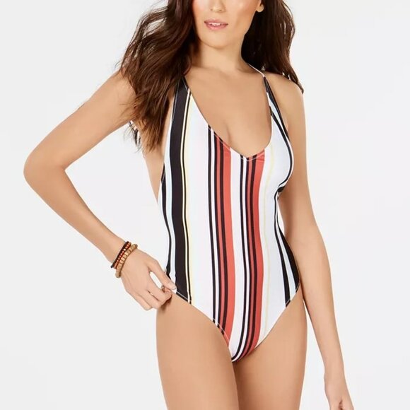 Volcom Earn Ur Stripes Racerback 1Piece Swimsuit - Picture 1 of 5